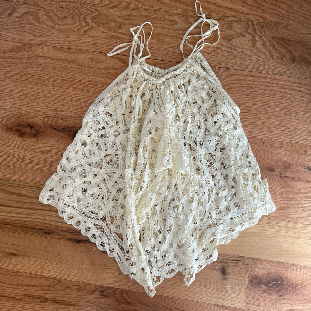 Free People Cream Lace Camisole Top XS